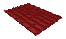 Металлочерепица модерн 0,4 PE с пленкой RAL 3005 красное вино